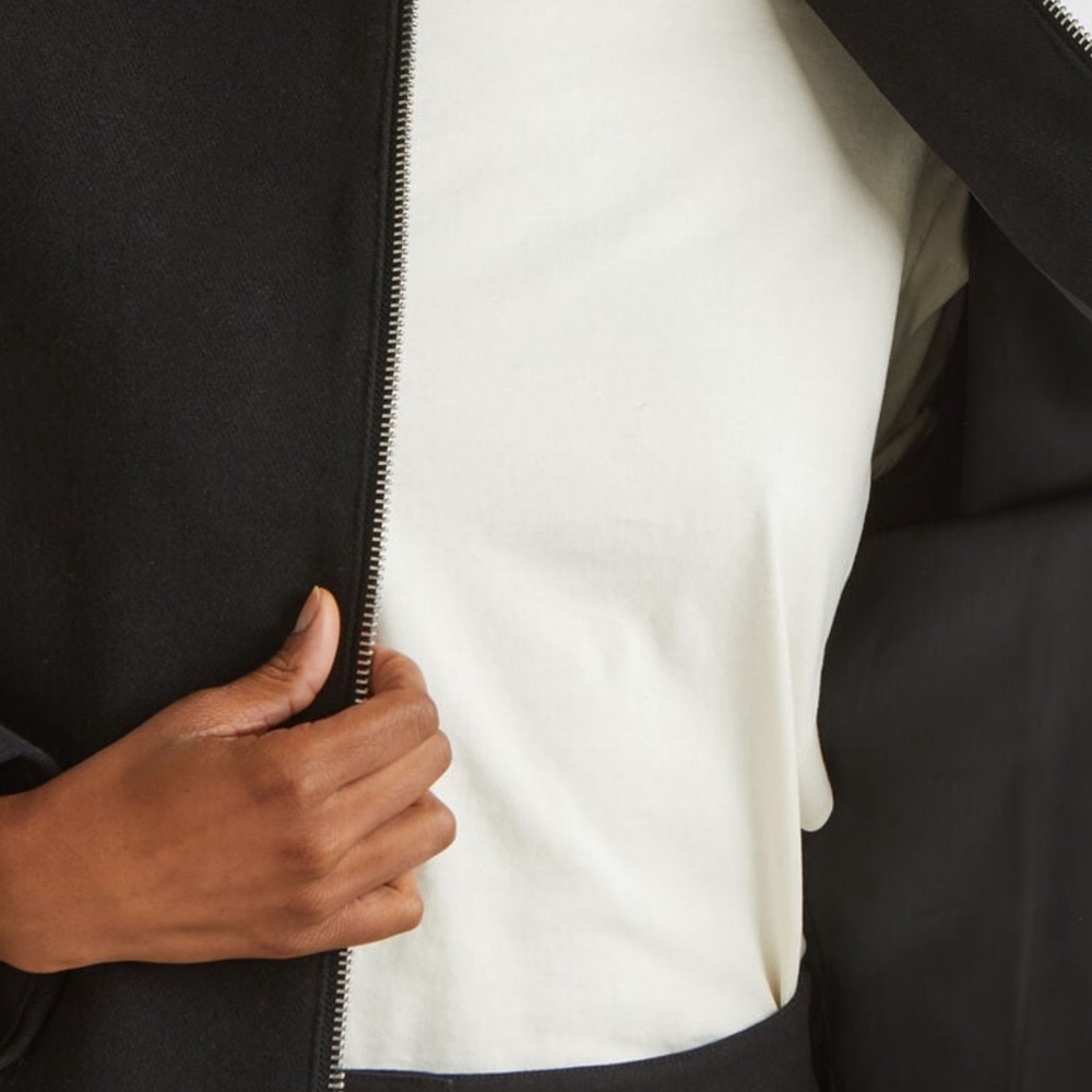 ZARA • Black Manteca Wool Bomber Jacket Coat Made In Italy - Picture 7 of 11